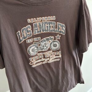 Los Angeles Motorcycle Graphic Tee - Brown